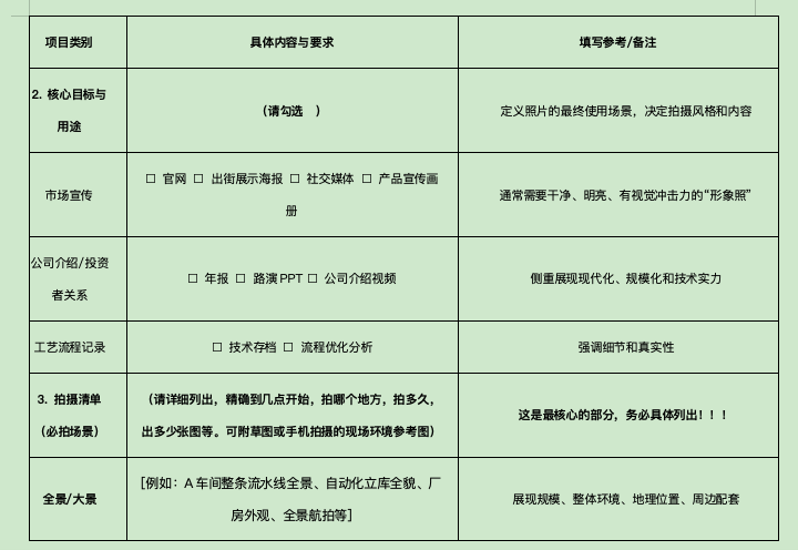 工厂厂房流水线车间摄影拍照项目brief需求表(如一商业摄影公司范本)(图2) 截屏2025-11-26 上午8.53.39.png
